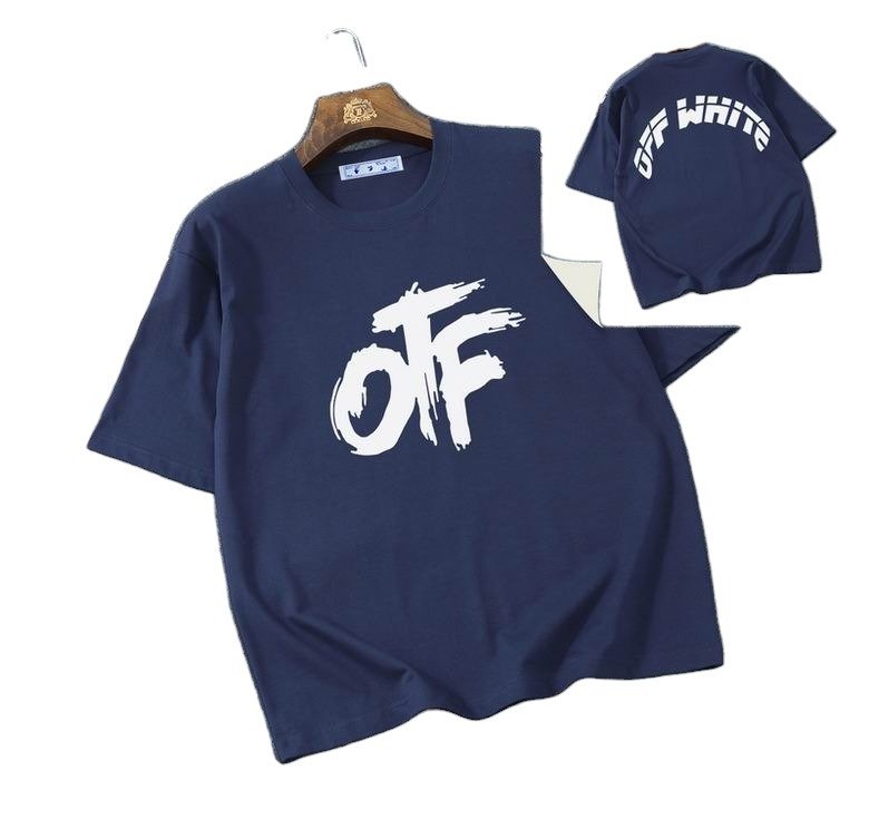 Camiseta Off-White Oversize Azul Marino