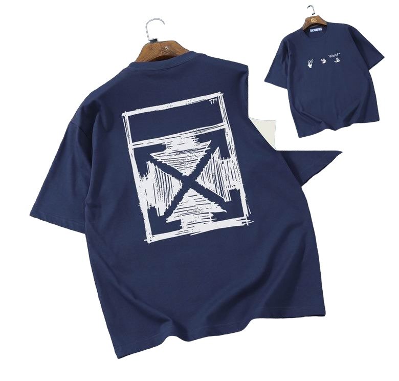 Camiseta Off-White Oversize Azul Marino