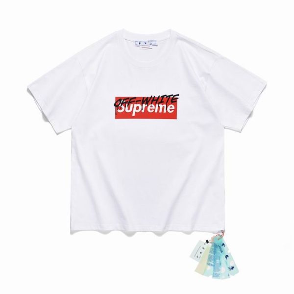 Camiseta Off-White x SUPREME Oversize Blanca