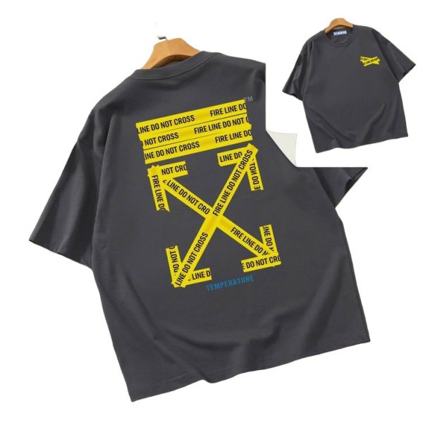 Camiseta Off-White Oversize Gris Oscuro