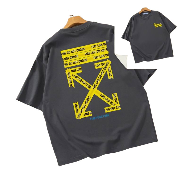 Camiseta Off-White Oversize Gris Oscuro