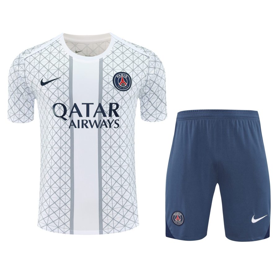 Conjunto de calentamiento PSG blanco red