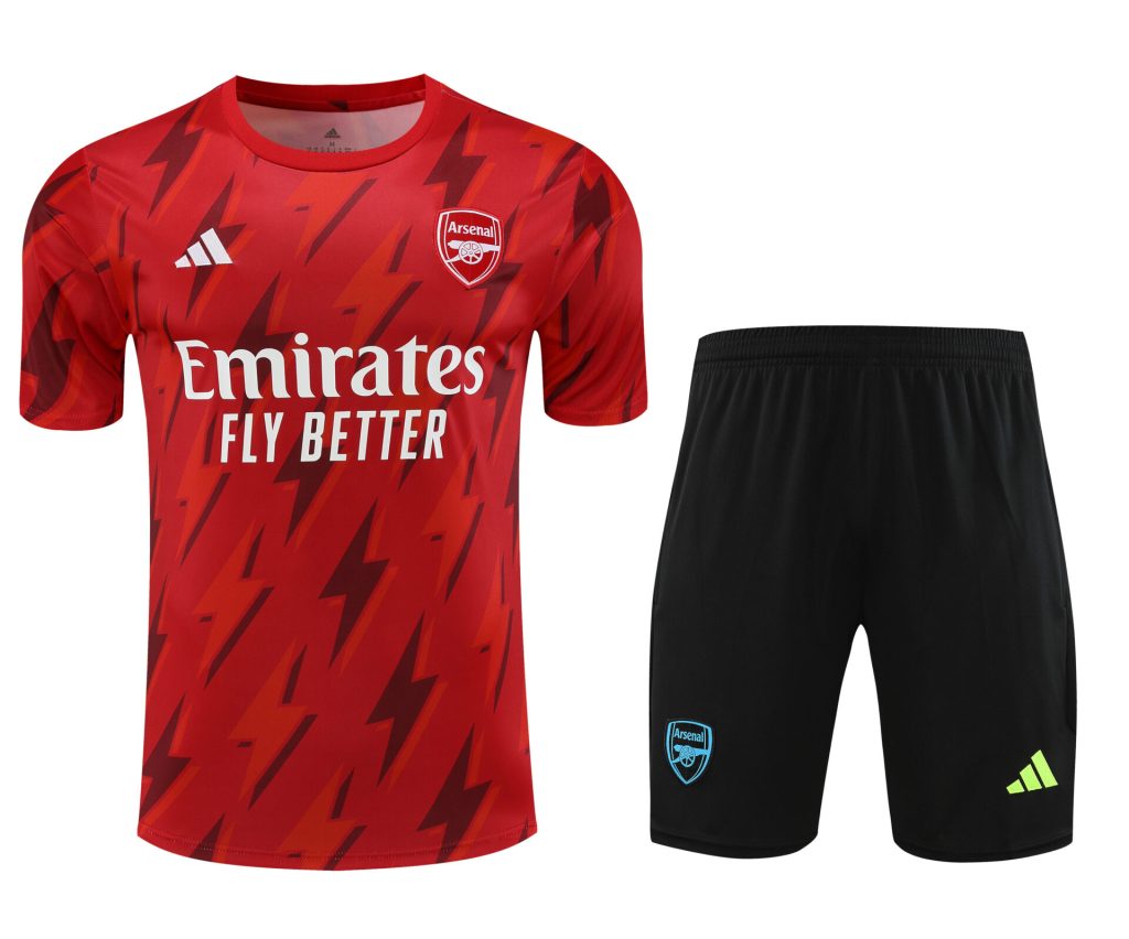 Conjunto de calentamiento Arsenal rojo rayos
