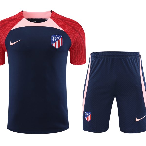 Conjunto de calentamiento Atlético de Madrid azul oscuro y rojo