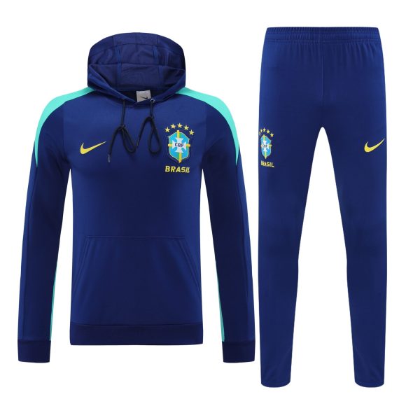 Conjunto manga larga Brasil azul oscuro