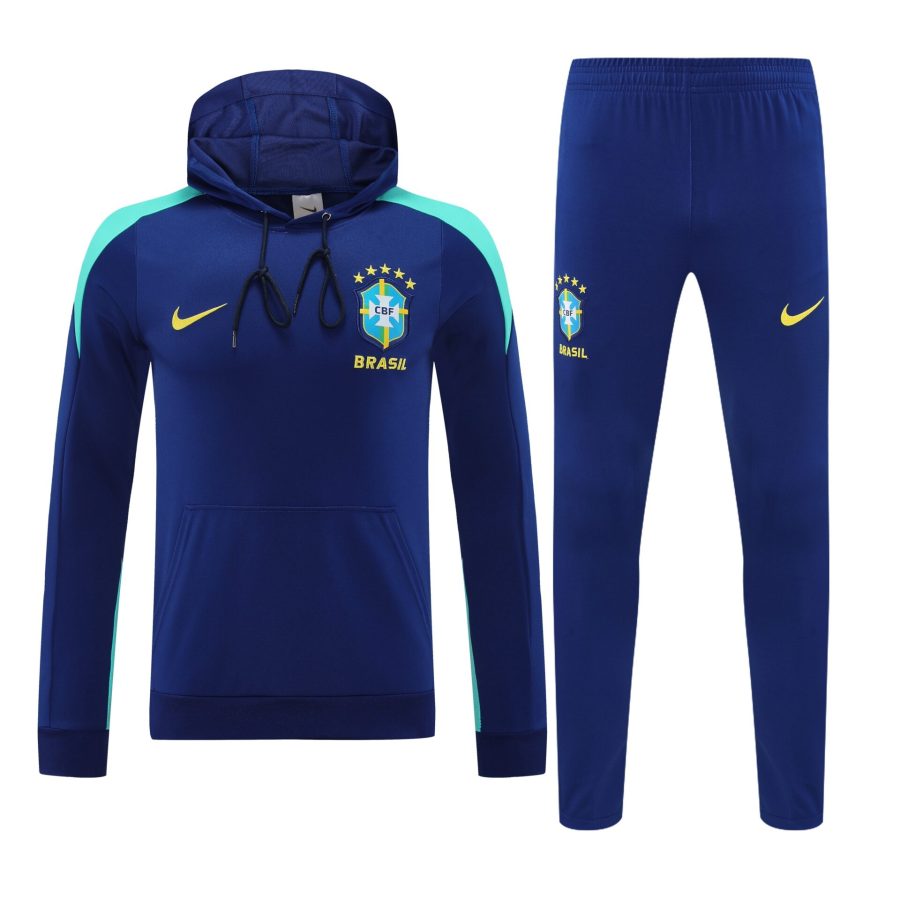 Conjunto manga larga Brasil azul oscuro