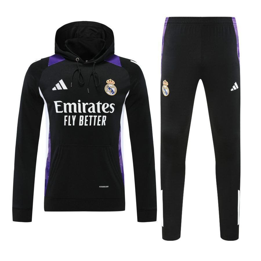 Conjunto manga larga Real Madrid negro