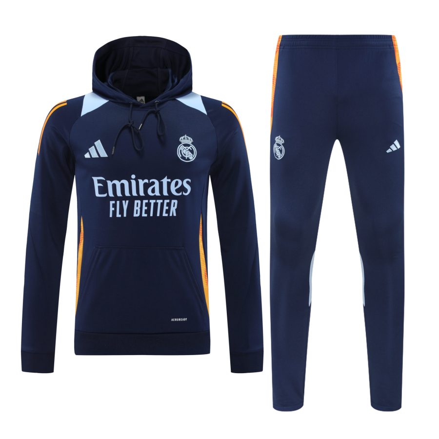 Conjunto manga larga Real Madrid azul oscuro