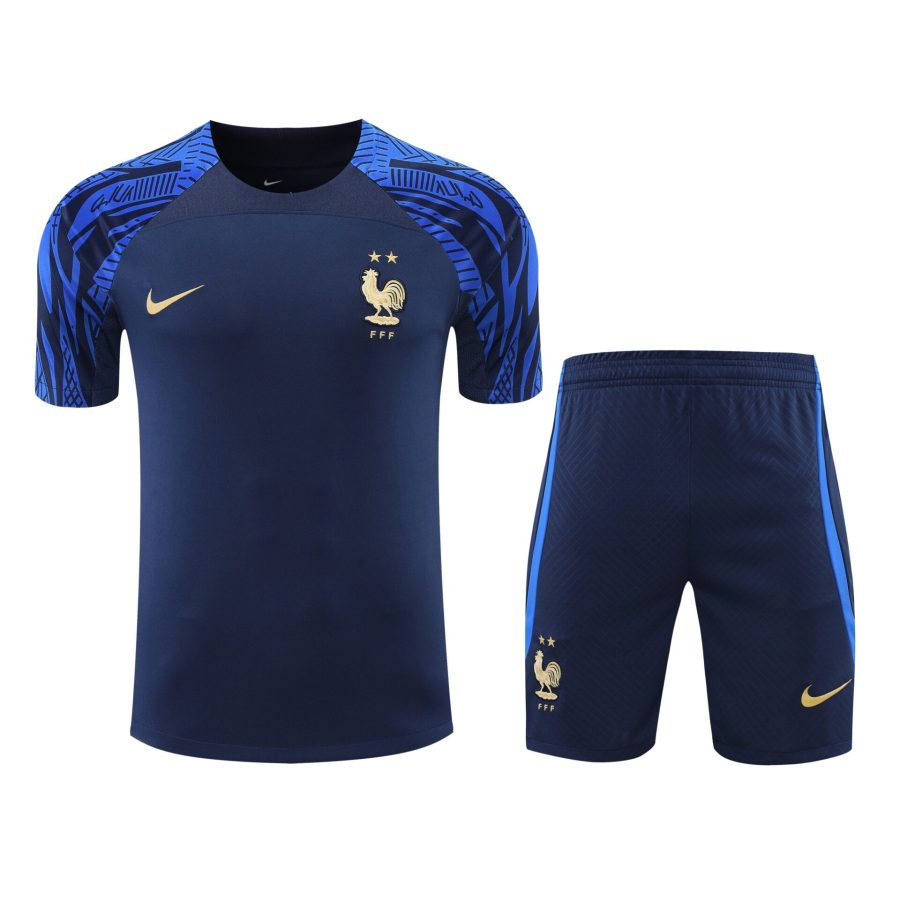 Conjunto de calentamiento Francia azul oscuro
