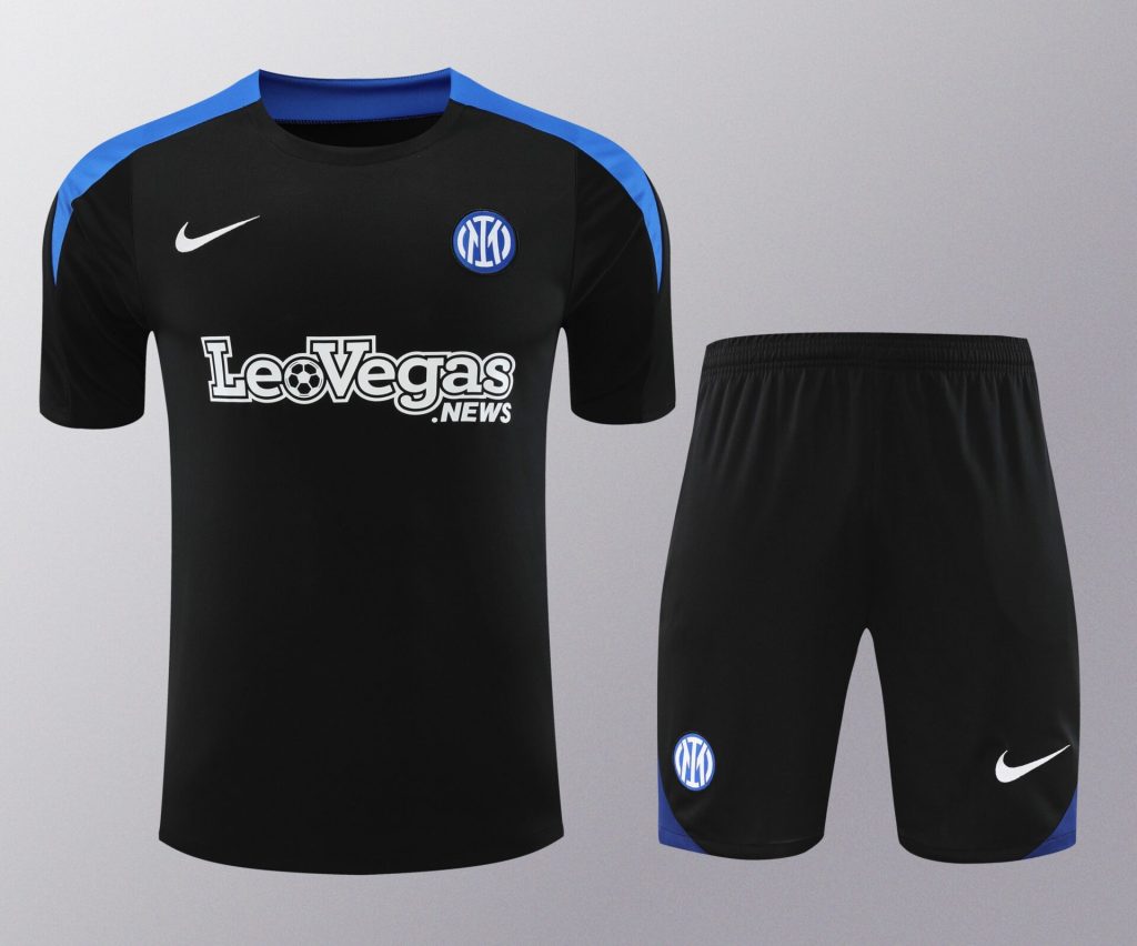 Conjunto de calentamiento Inter de Milán negro y azul