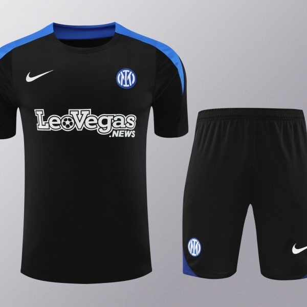 Conjunto de calentamiento Inter de Milán negro y azul