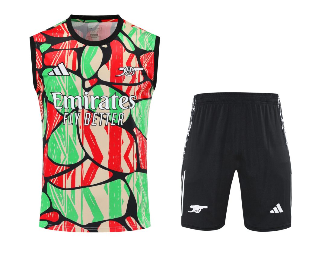 Conjunto tirantes Arsenal rojo y verde