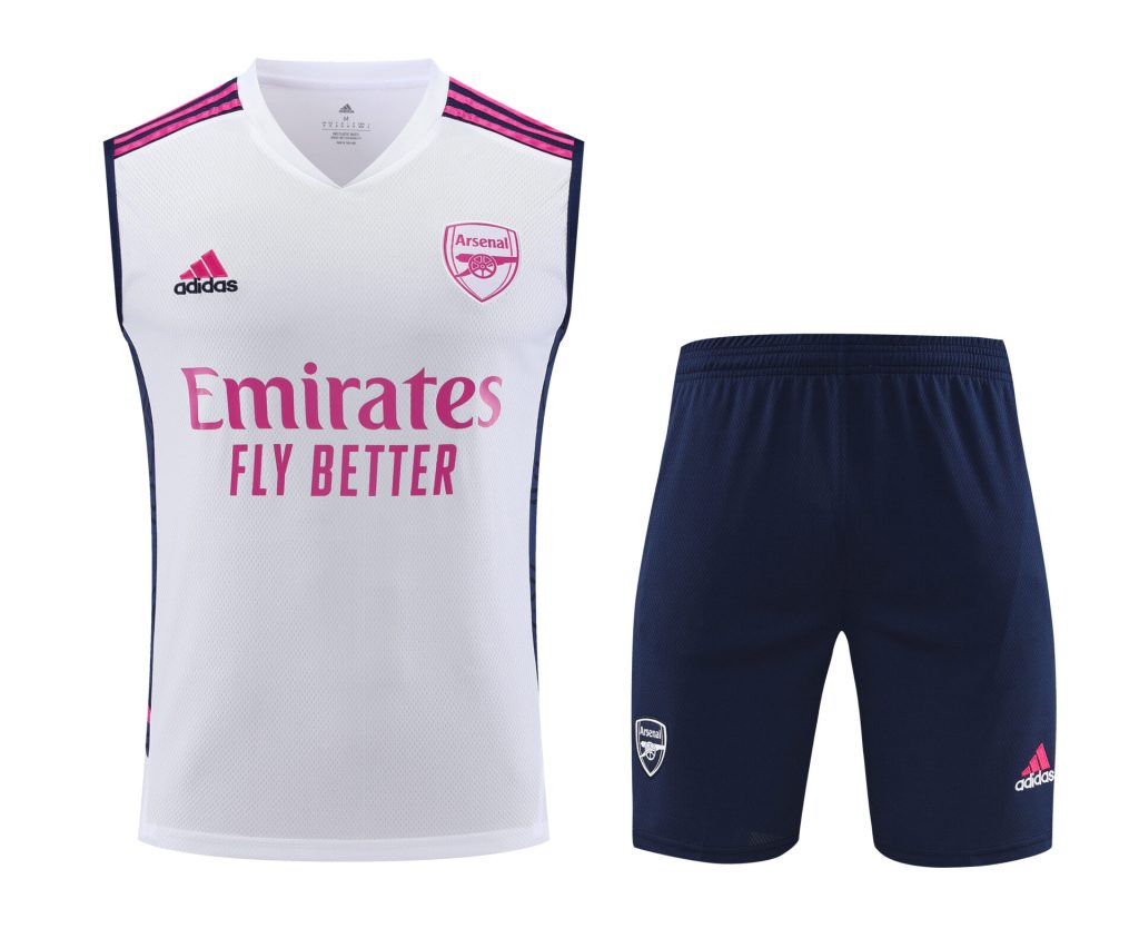 Conjunto tirantes Arsenal blanco y rosa