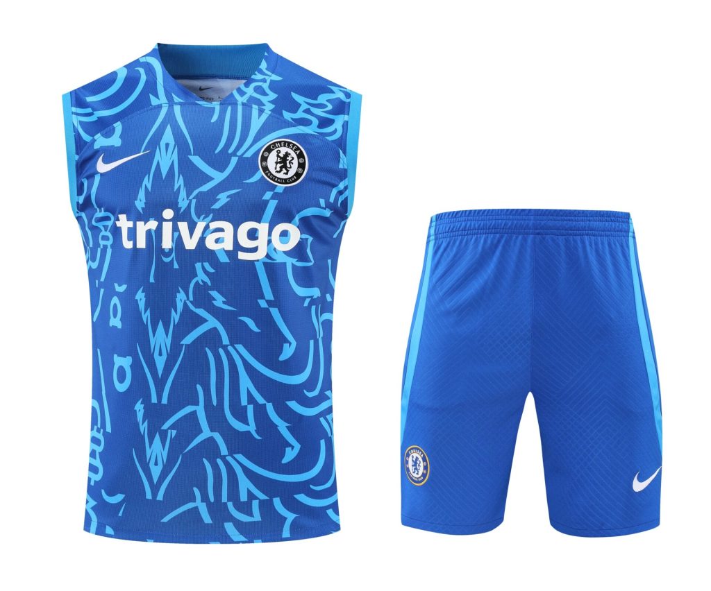 Conjunto tirantes Chelsea azul y azul claro dibujo