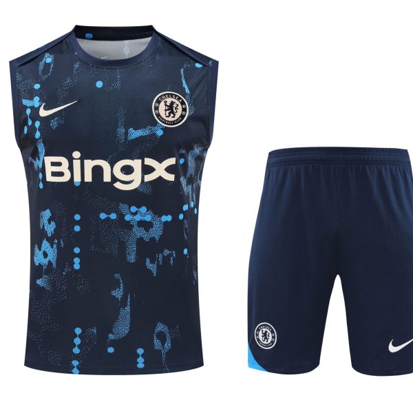 Conjunto tirantes Chelsea azul oscuro puntos