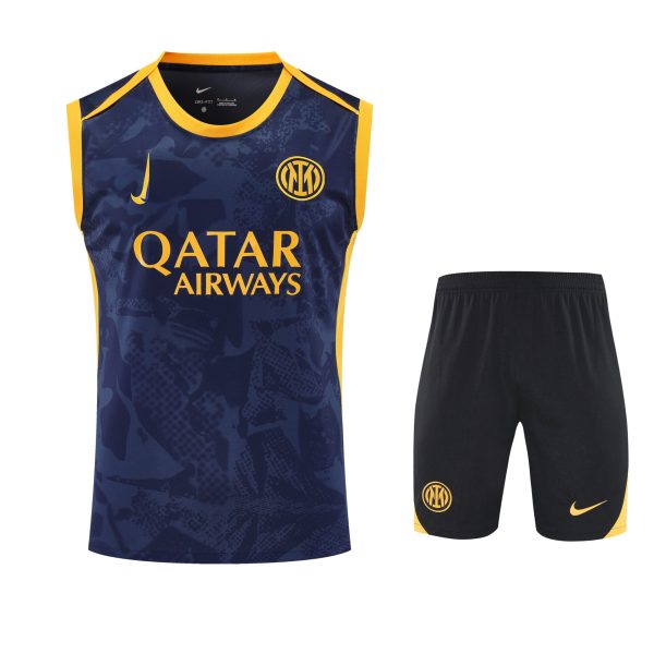 Conjunto tirantes Inter de Milán azul oscuro y amarillo