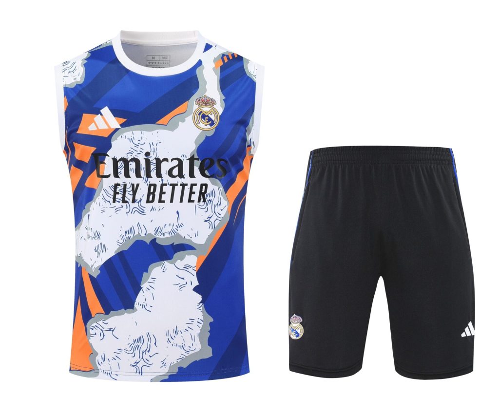 Conjunto tirantes Real Madrid azul y blanco collage