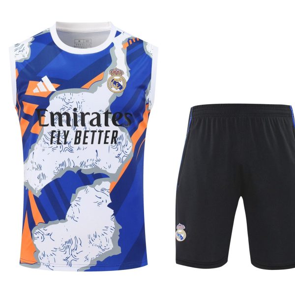 Conjunto tirantes Real Madrid azul y blanco collage