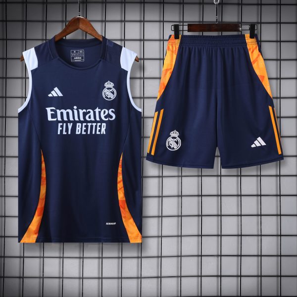 Conjunto tirantes Real Madrid azul oscuro y naranja