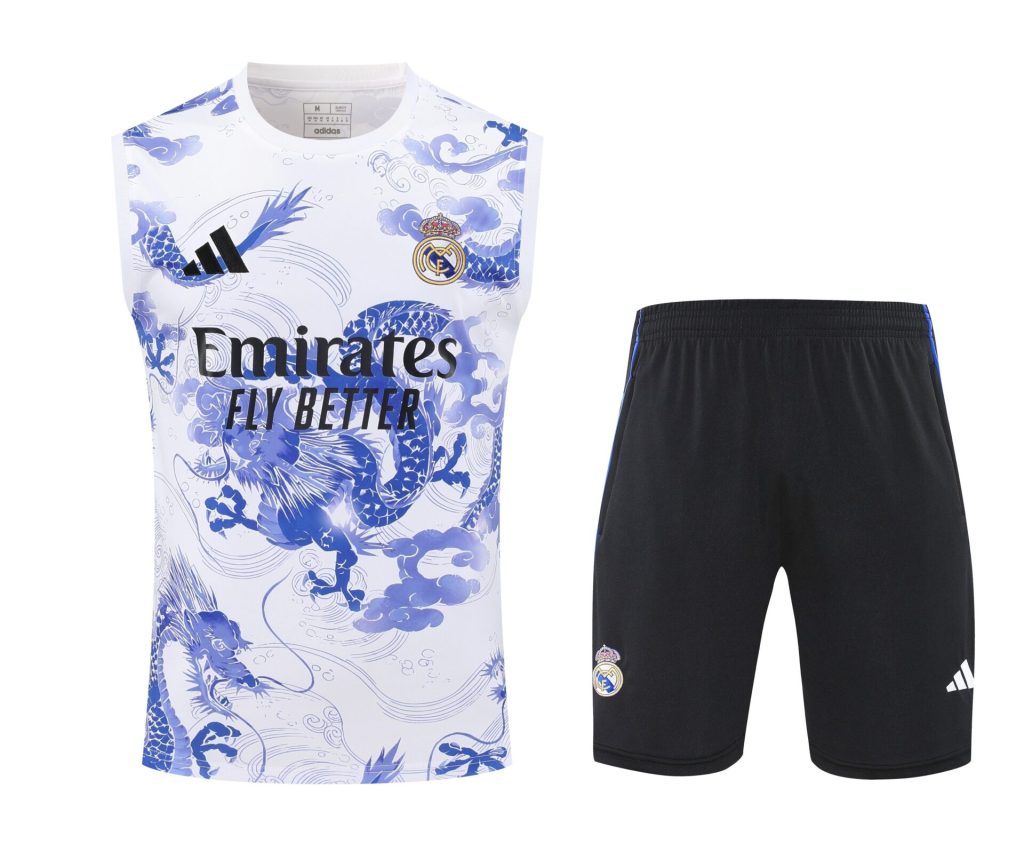 Conjunto tirantes Real Madrid azul y blanco nubes