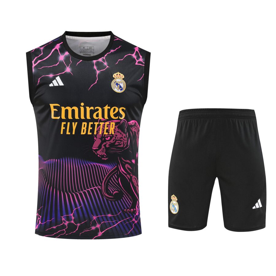 Conjunto tirantes Real Madrid diseño pantera rosa