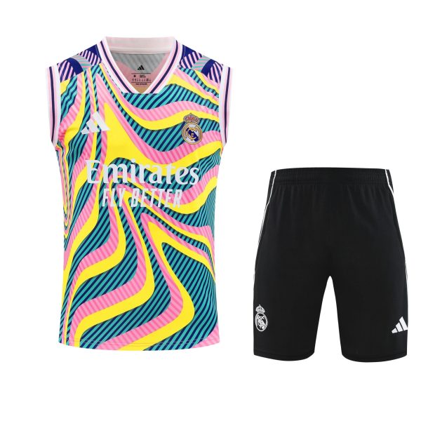 Conjunto tirantes Real Madrid rayas arcoíris