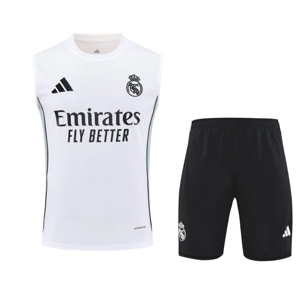Conjunto tirantes Real Madrid blanco y gris