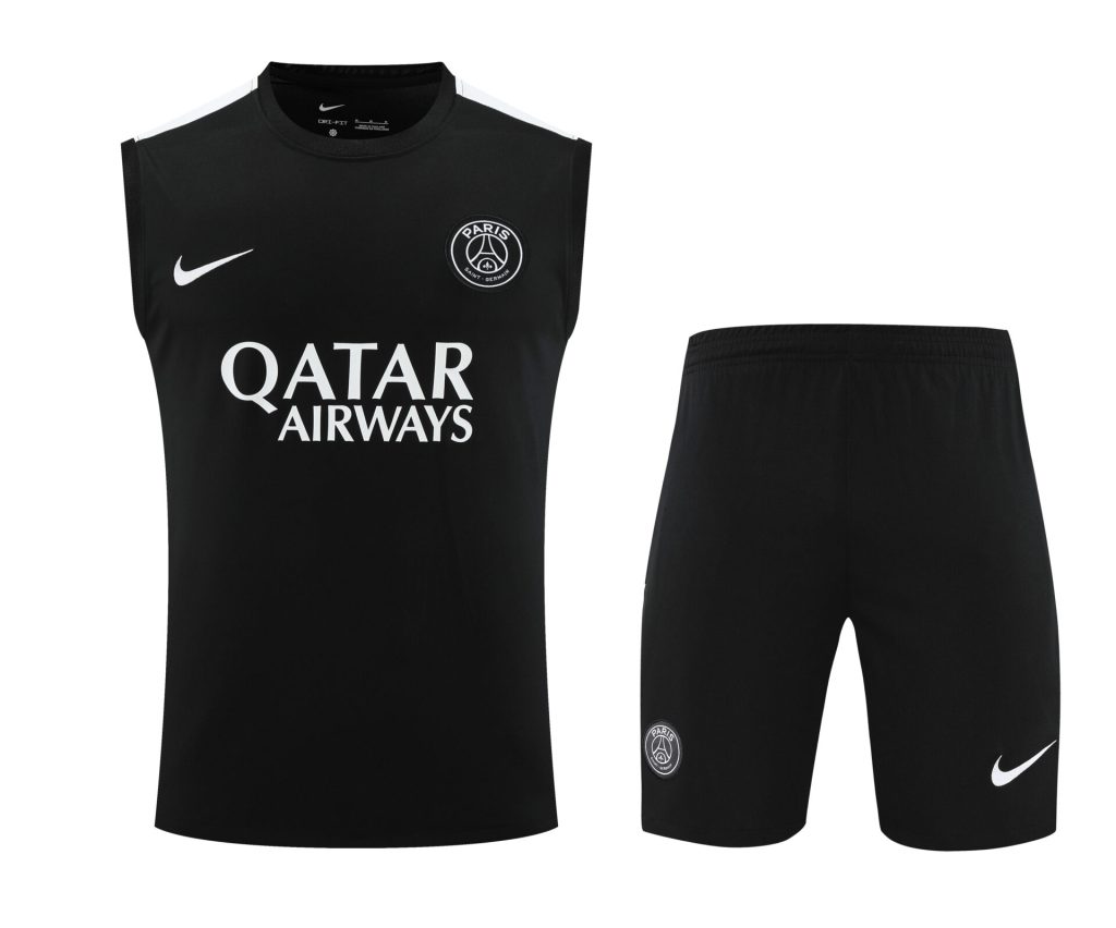 Conjunto tirantes PSG negro y blanco