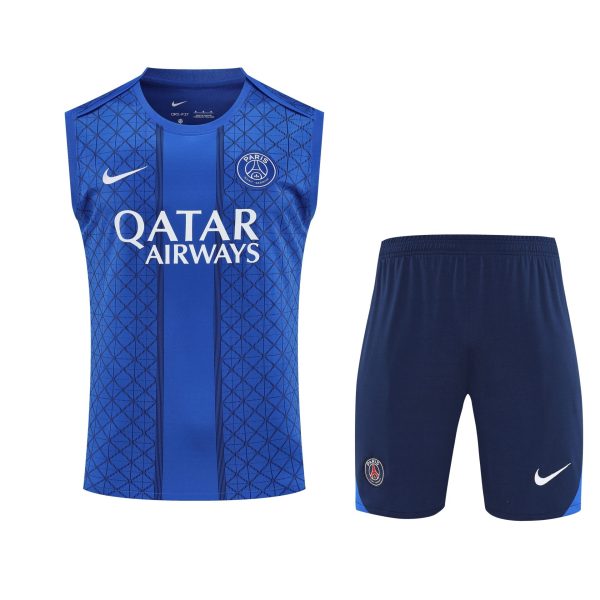Conjunto tirantes PSG azul malla