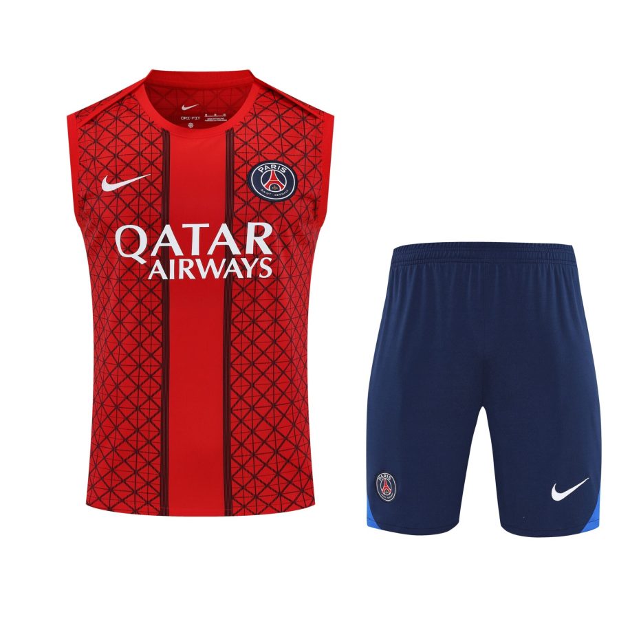 Conjunto tirantes PSG rojo malla