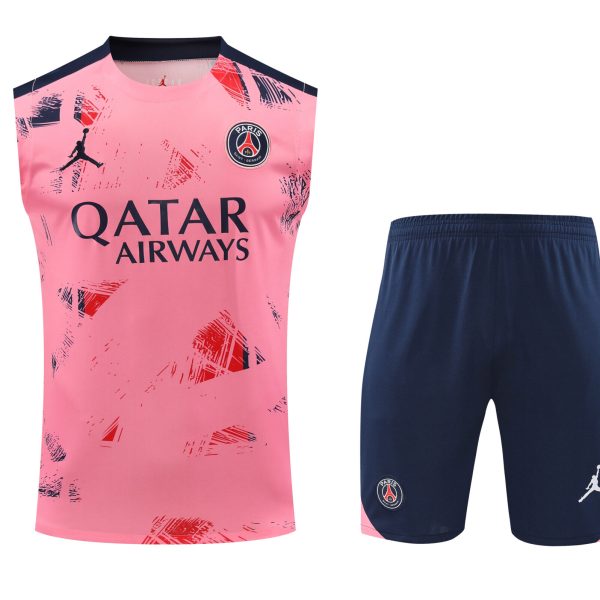 Conjunto tirantes PSG rosa azul y rojo efecto pintura
