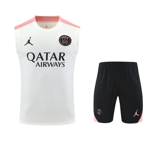 Conjunto tirantes PSG blanco y rosa