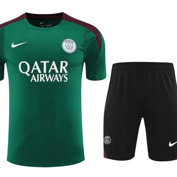 Conjunto de calentamiento PSG verde oscuro