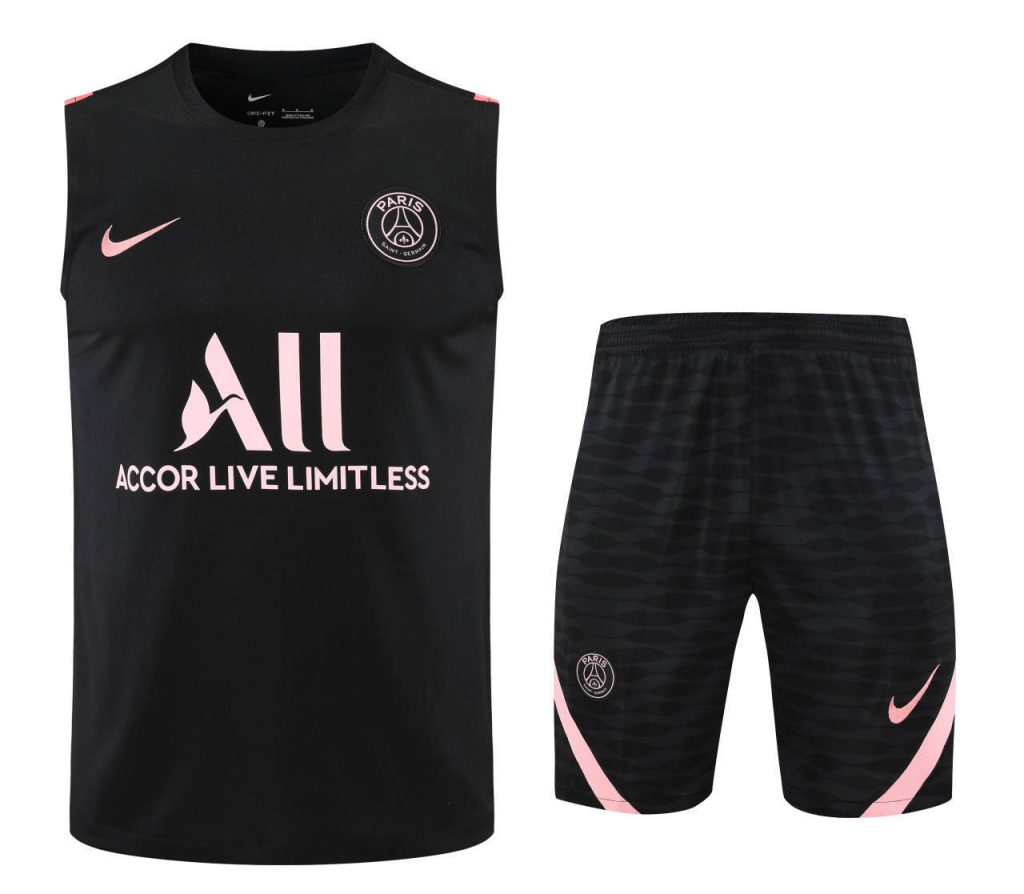 Conjunto tirantes PSG negro y rosa