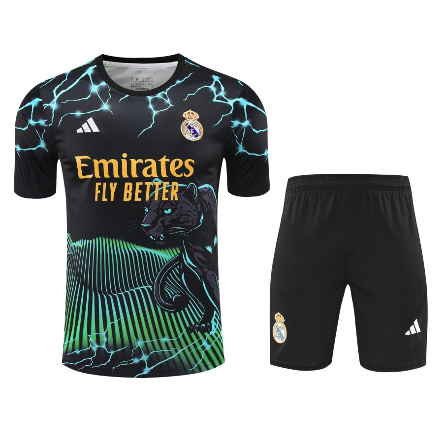 Conjunto de calentamiento Real Madrid concepto pantera verde