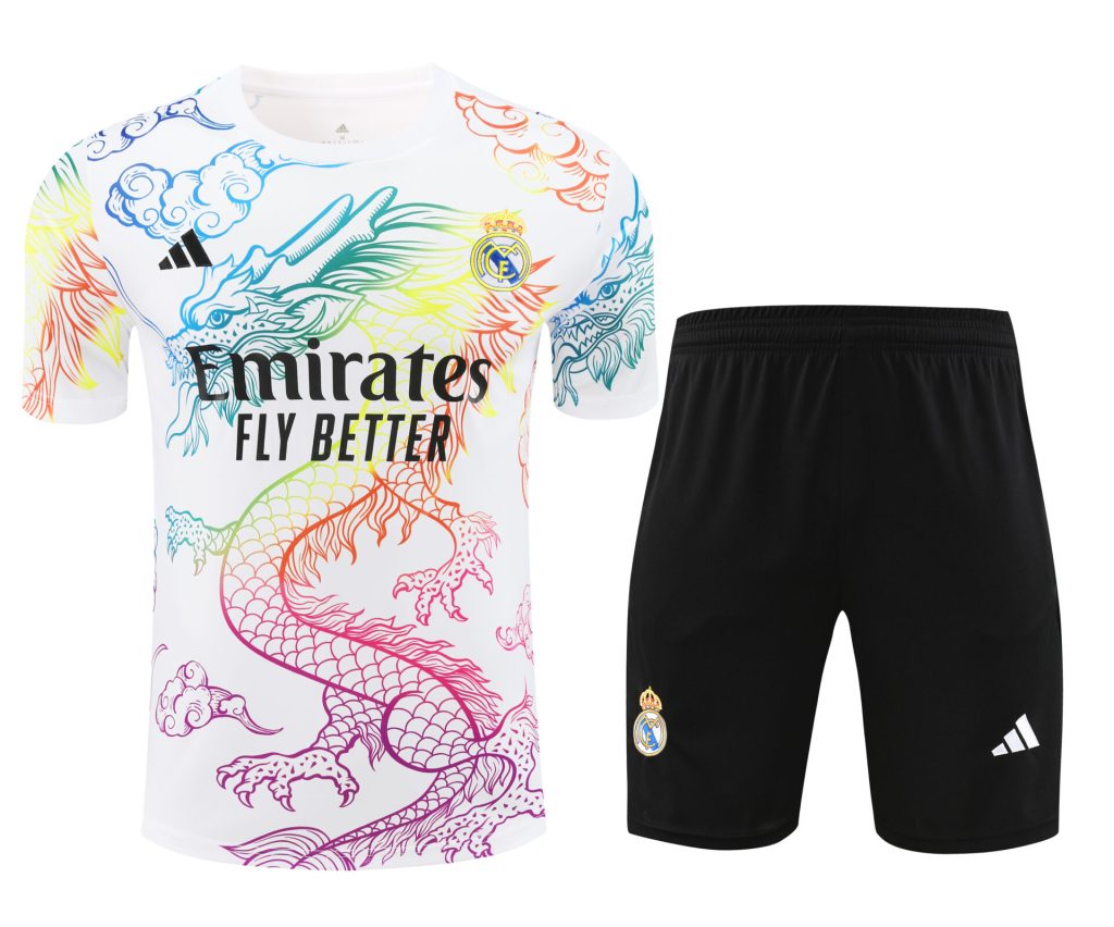 Conjunto de calentamiento Real Madrid dragón arcoíris