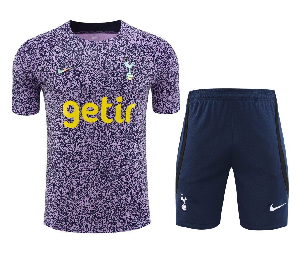 Conjunto de calentamiento Tottenham Hotspur morado y negro puntos