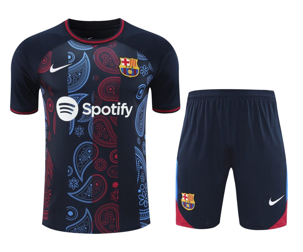 Conjunto de calentamiento FC Barcelona negro mandala