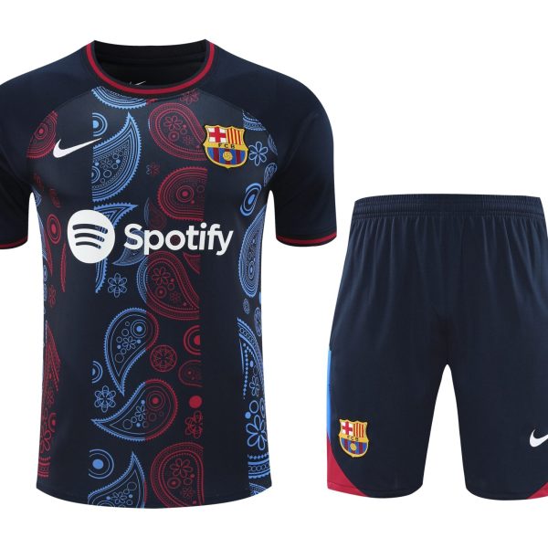 Conjunto de calentamiento FC Barcelona negro mandala