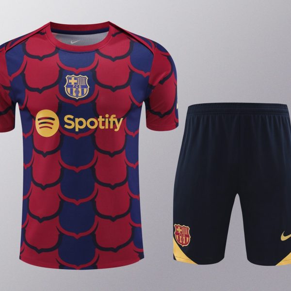 Conjunto de calentamiento FC Barcelona azul y rojo escudos