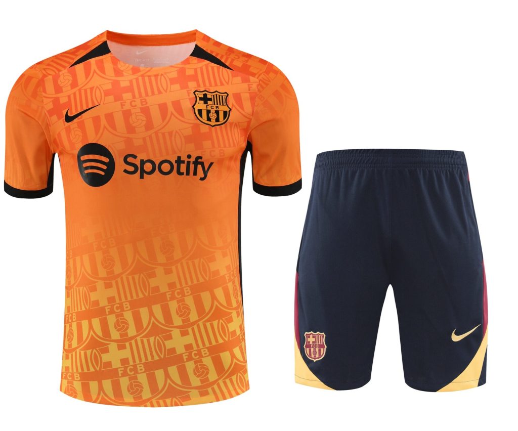 Conjunto de calentamiento FC Barcelona naranja