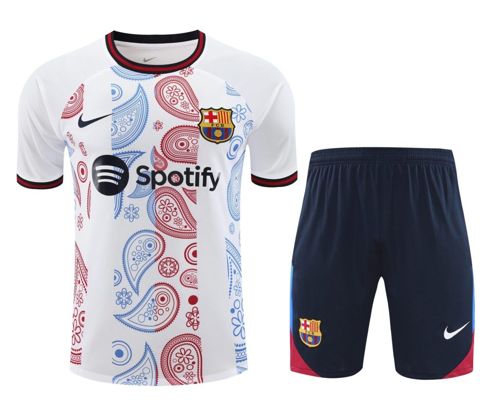 Conjunto de calentamiento FC Barcelona blanco mandala