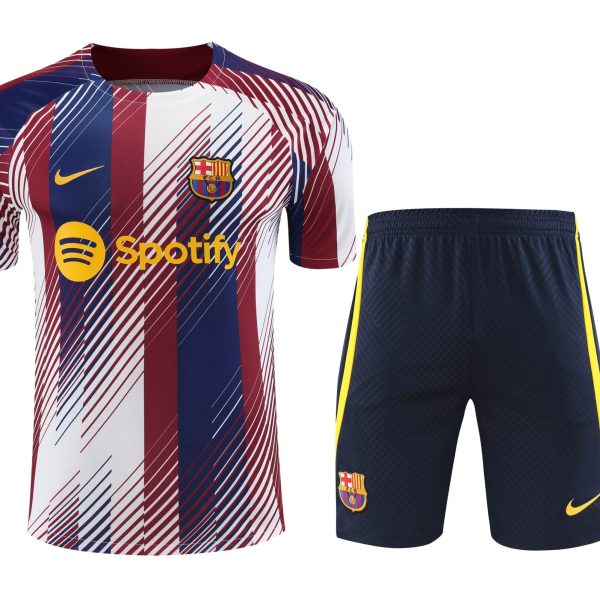 Conjunto de calentamiento FC Barcelona azul blanco y rojo