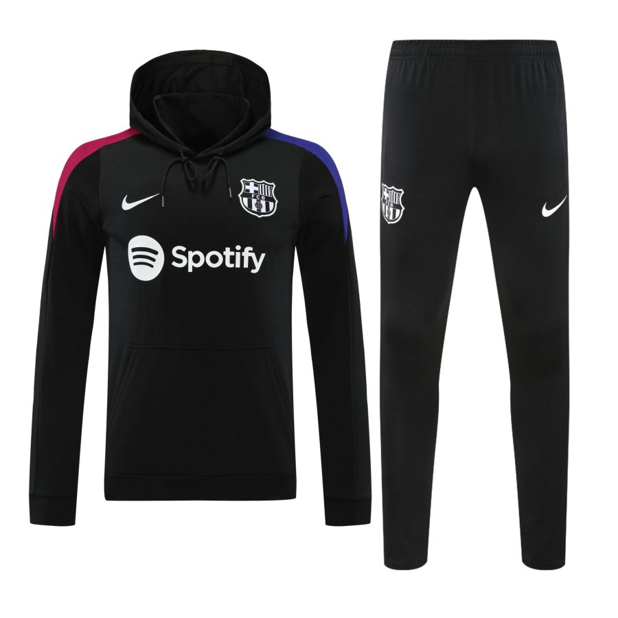 Conjunto manga larga FC Barcelona negro