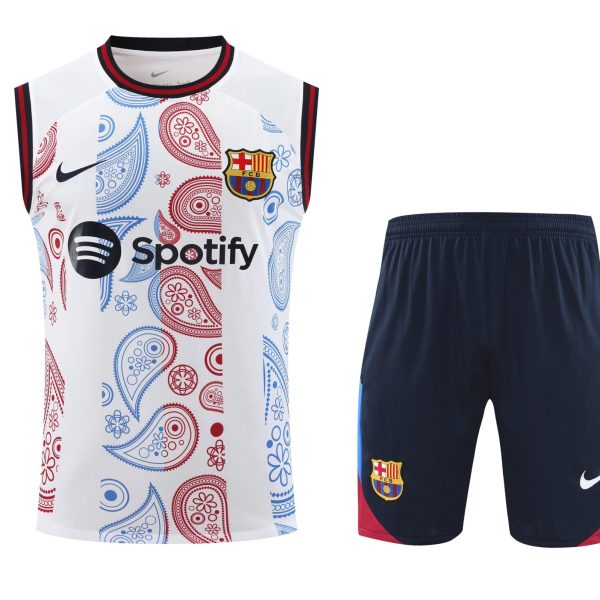 Conjunto tirantes FC Barcelona mandala blanco