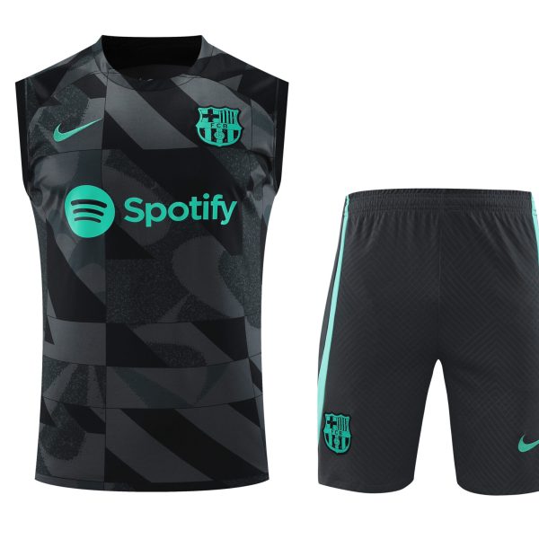 Conjunto tirantes FC Barcelona gris y negro